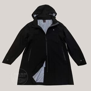 Little Donkey Andy Women’s Softshell Long Hooded Raincoat Jacket | Black XL NWOT
